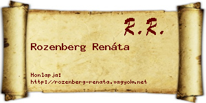 Rozenberg Renáta névjegykártya